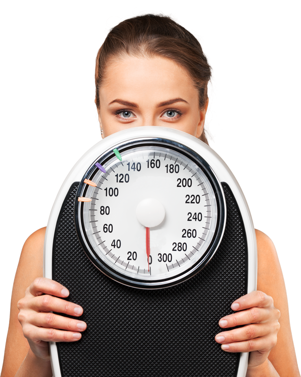 Woman with Weight Scale