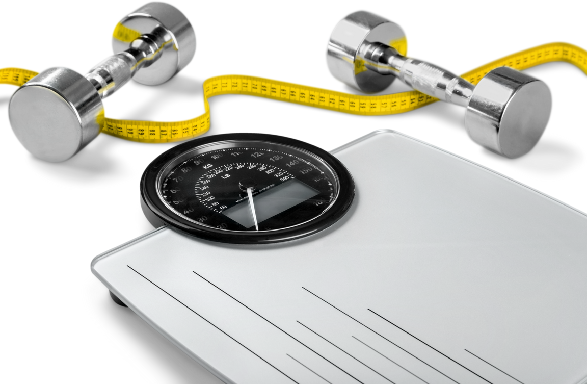 Scale with Weights and Measuring Tape